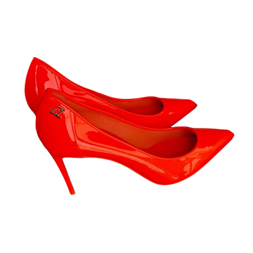Neon orange Christian Louboutin Sporty Kate 85 (low heel) - Picture 9 of 13